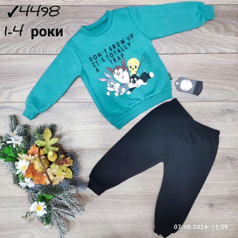 Костюм для мальчиков 4 шт трёхнить/флис (1-4 года) MiLi_4498c