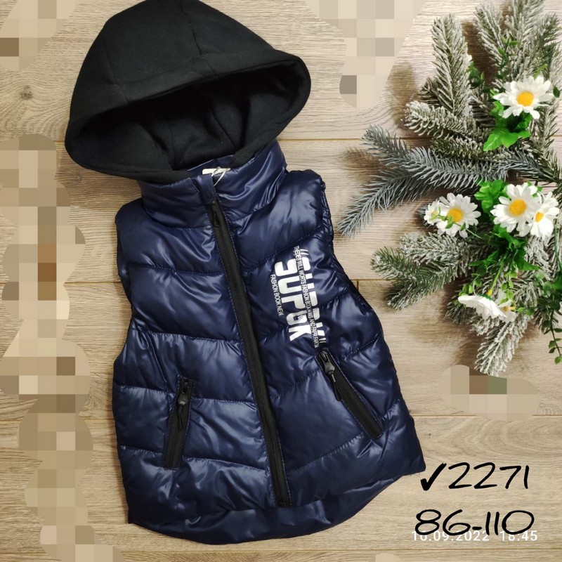 Безрукавка детская 5 шт плащёвка/синтепон (86-110 см) MiLi_2271b