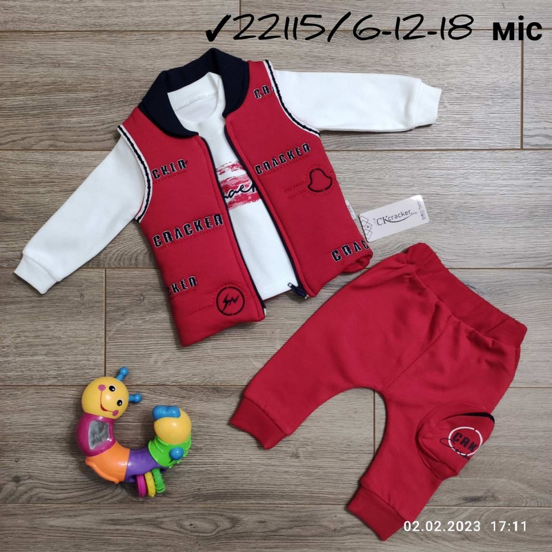 Костюм 3-ка для младенцев 3 шт двунить (6-18 мес) MiLi_22115b