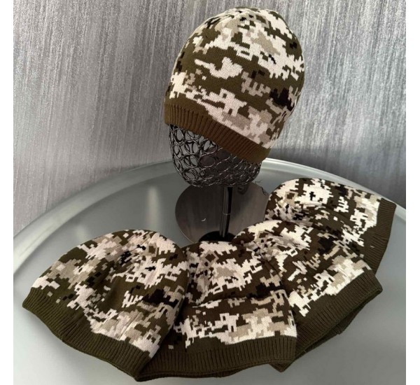 Шапка чоловіча 5 шт (норма) в'язка/фліс ML903_110949