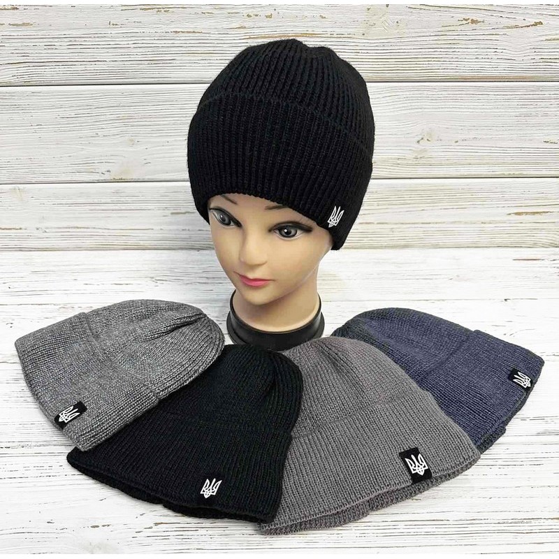 Шапка мужская 5 шт (норма) вязка/флис ML903_151001