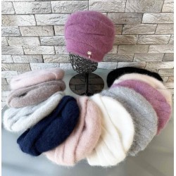 Шапка жіноча 5 шт (норма) подвійна ангора ML903_151013