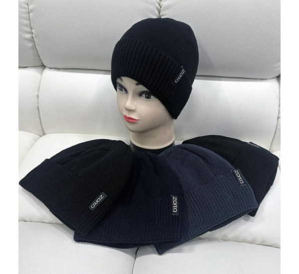 Шапка мужская 5 шт (норма) вязка/флис ML903_151002