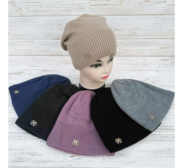 Шапка жіноча 5 шт (норма) в'язка/фліс ML903_151023