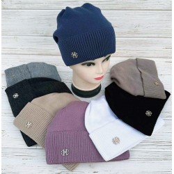 Шапка жіноча 5 шт (норма) в'язка/фліс ML903_151024