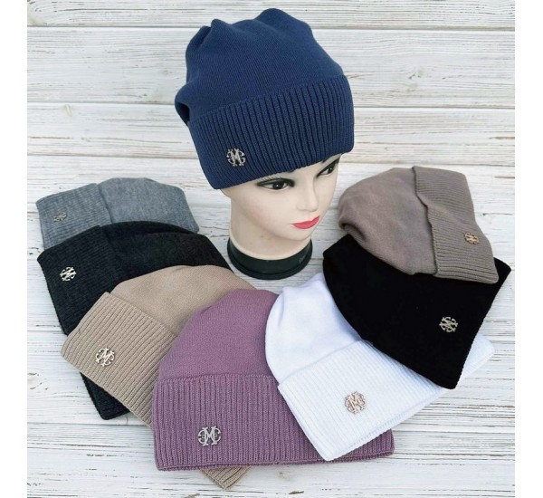 Шапка жіноча 5 шт (норма) в'язка/фліс ML903_151024