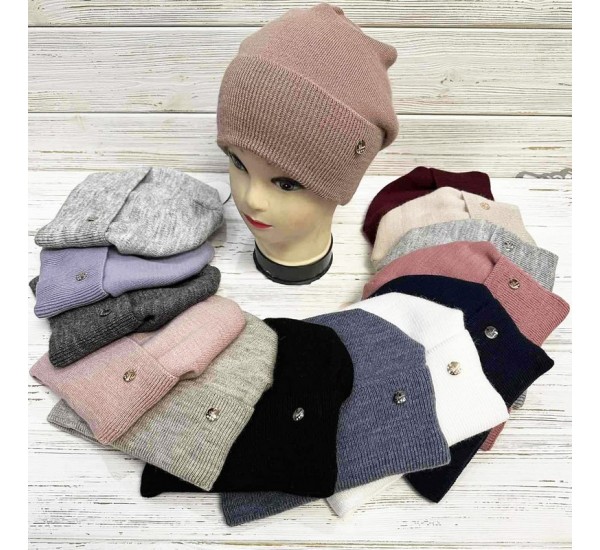 Шапка жіноча 5 шт (норма) в'язка/фліс ML903_151025