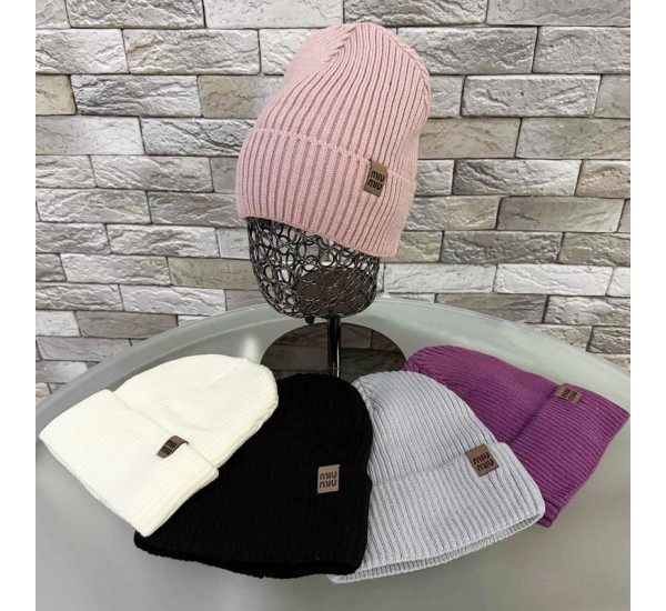 Шапка жіноча 5 шт (норма) в'язка/фліс ML903_151035