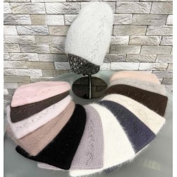 Шапка жіноча 5 шт (норма) подвійна ангора ML903_151044