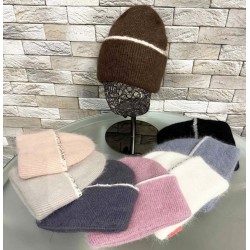Шапка жіноча 5 шт (норма) подвійна ангора ML903_151048
