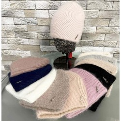 Шапка жіноча 5 шт (норма) подвійна ангора ML903_151049