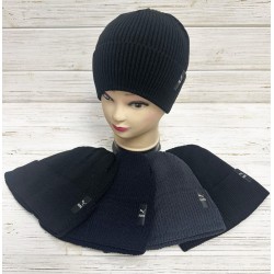 Шапка мужская 5 шт (норма) вязка/флис ML903_151006