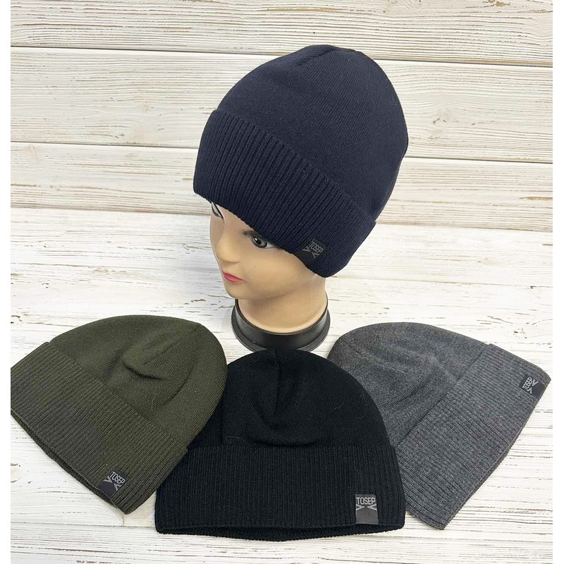 Шапка мужская 5 шт (норма) вязка/флис ML903_151062