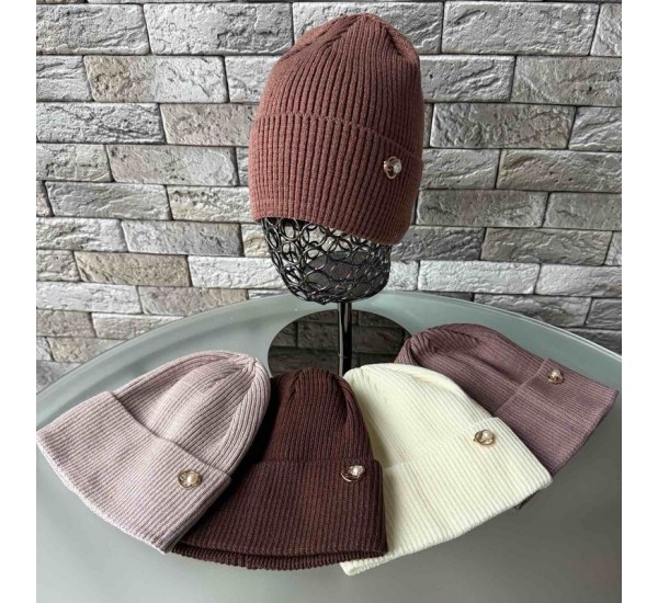 Шапка жіноча 5 шт (55-57 р) в'язка ML903_151063