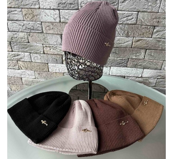 Шапка жіноча 5 шт (55-57 р) в'язка ML903_151064