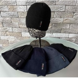 Шапка мужская 5 шт (норма) вязка/флис ML903_151071