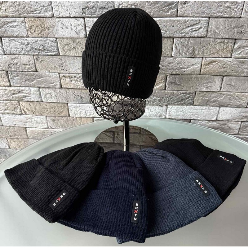 Шапка мужская 5 шт (норма) вязка/флис ML903_151071