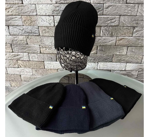 Шапка мужская 5 шт (норма) вязка/флис ML903_151074