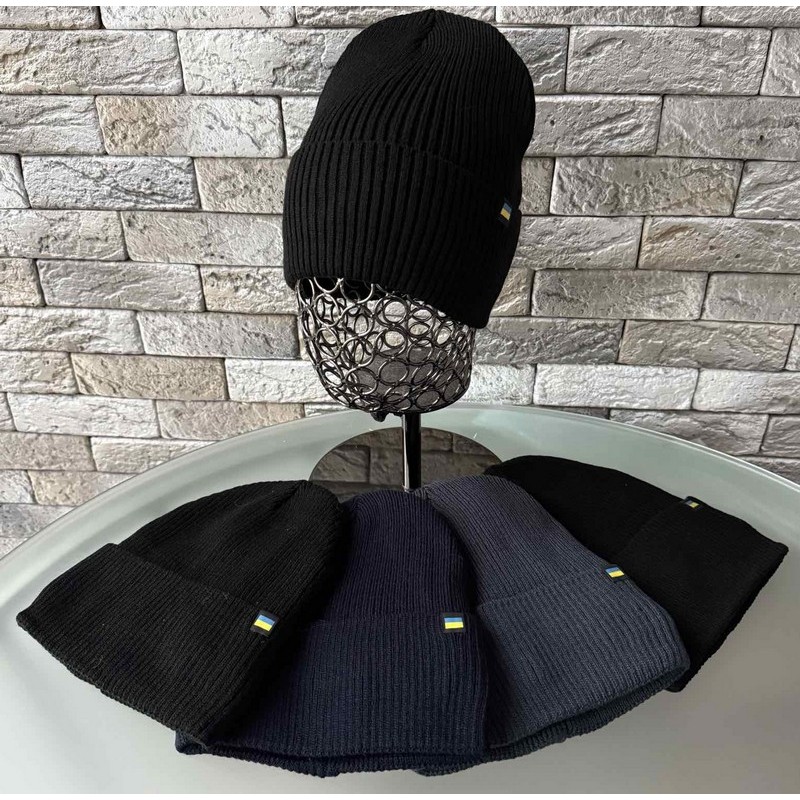 Шапка мужская 5 шт (норма) вязка/флис ML903_151074