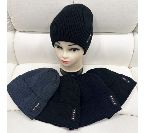 Шапка мужская 5 шт (норма) вязка/флис ML903_151008