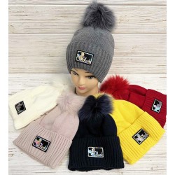 Шапка детская 5 шт (52-54 р) вязка/флис ML903_141034