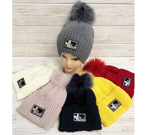 Шапка детская 5 шт (52-54 р) вязка/флис ML903_141034