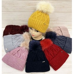 Шапка детская 5 шт (52-54 р) вязка/флис ML903_141035