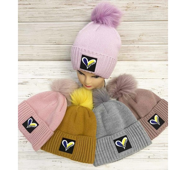 Шапка детская 5 шт (52-54 р) вязка/флис ML903_141037