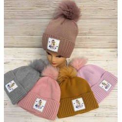 Шапка детская 5 шт (52-54 р) вязка/флис ML903_141038