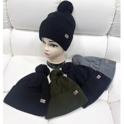 Шапка детская 5 шт (54-55 р) вязка/флис ML903_141061