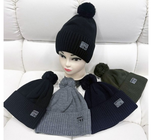 Шапка детская 5 шт (54-55 р) вязка/флис ML903_141062