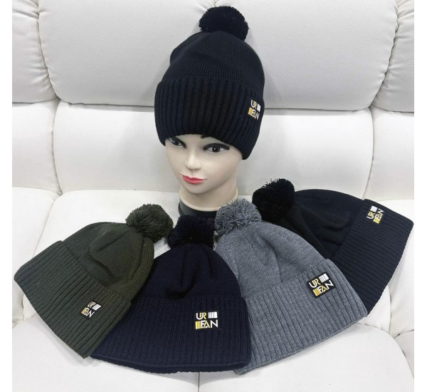 Шапка детская 5 шт (54-55 р) вязка/флис ML903_141063