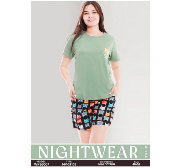 Пижама женская, хлопок 5 шт (48-56 р) MuK_29103