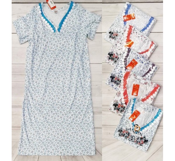 Ночная рубашка женская, хлопок 5 шт (48-56 р) MuK_108