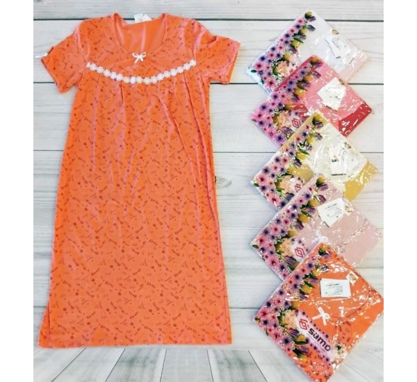 Ночная рубашка женская, хлопок 5 шт (48-56 р) MuK_2157D