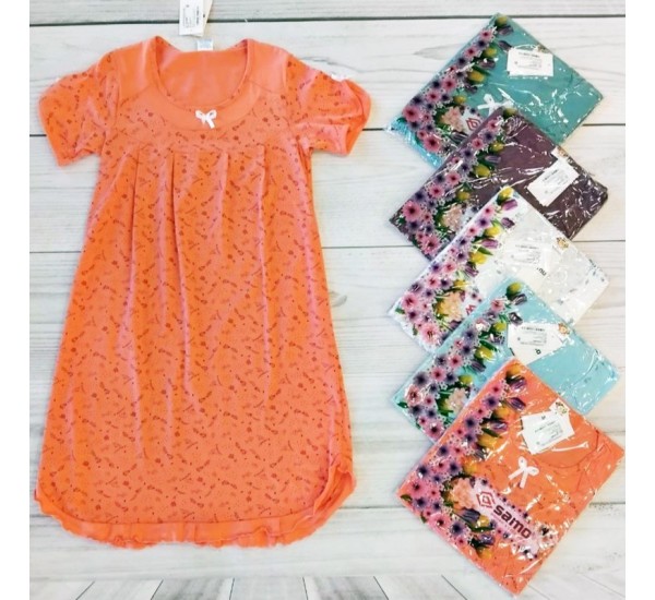 Ночная рубашка женская, хлопок 5 шт (48-56 р) MuK_2098D