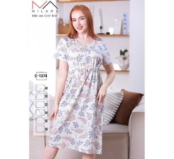 Ночная рубашка женская, хлопок 6 шт (48-58 р) MuK_1374