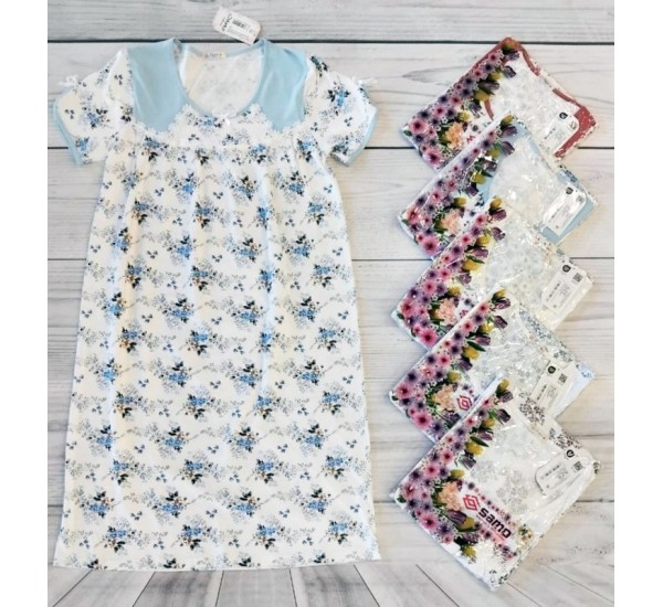 Нічна сорочка жіноча, бавовна 5 шт (48-56 р) MuK_2151S