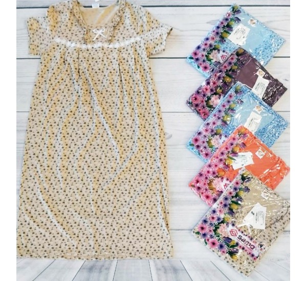 Нічна сорочка жіноча, бавовна 5 шт (48-56 р) MuK_2148D