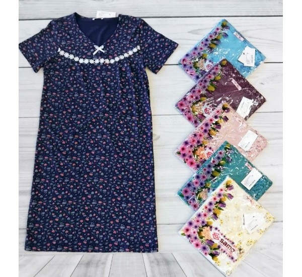 Нічна сорочка жіноча, бавовна 5 шт (48-56 р) MuK_2102D