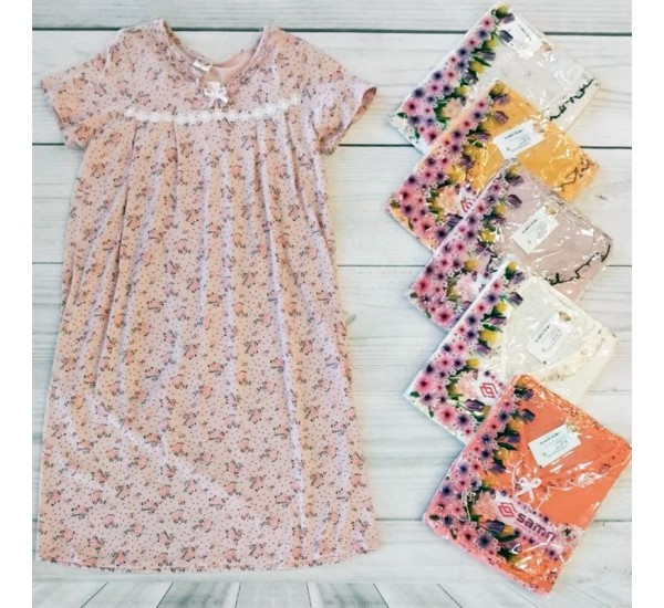 Ночная рубашка женская, хлопок 5 шт (48-56 р) MuK_2103D