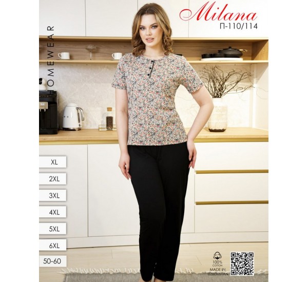 Пижама женская, хлопок 6 шт (50-60 р) MuK_110/114