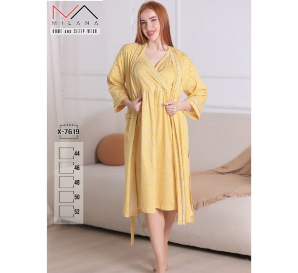 Халат 2-ка жіночий, бавовна 5 шт (44-52 р) MuK_X-7619