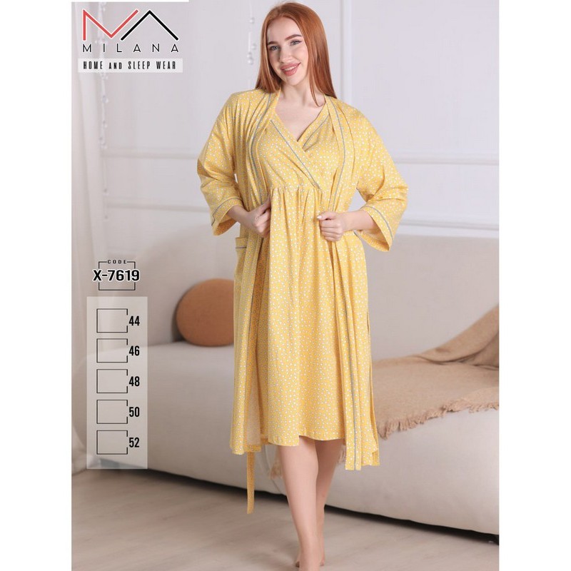 Халат 2-ка жіночий, бавовна 5 шт (44-52 р) MuK_X-7619