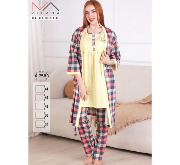 Пижама 3-ка женская, хлопок 5 шт (44-52 р) MuK_X-7583