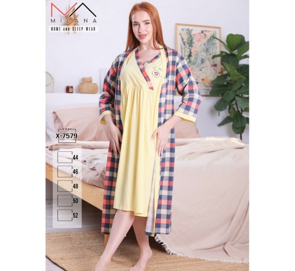 Халат 2-ка жіночий, бавовна 5 шт (44-52 р) MuK_X-7579