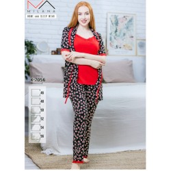 Пижама 3-ка женская, хлопок 6 шт (46-56 р) MuK_X-7056