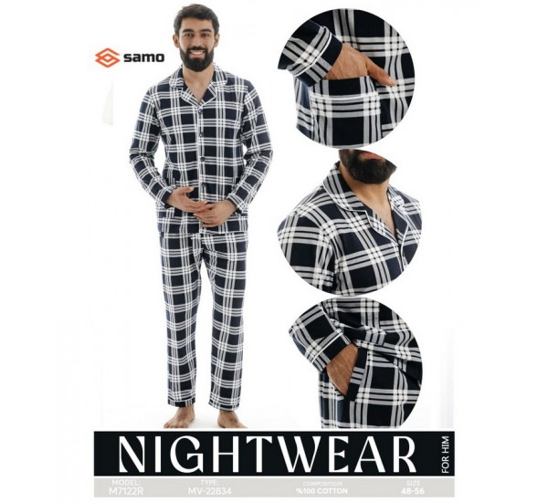 Пижама мужская, хлопок 5 шт (48-56 р) MuK_7122b