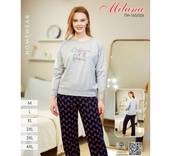 Пижама женская, начёс 6 шт (46-56 р) MuK_165/026