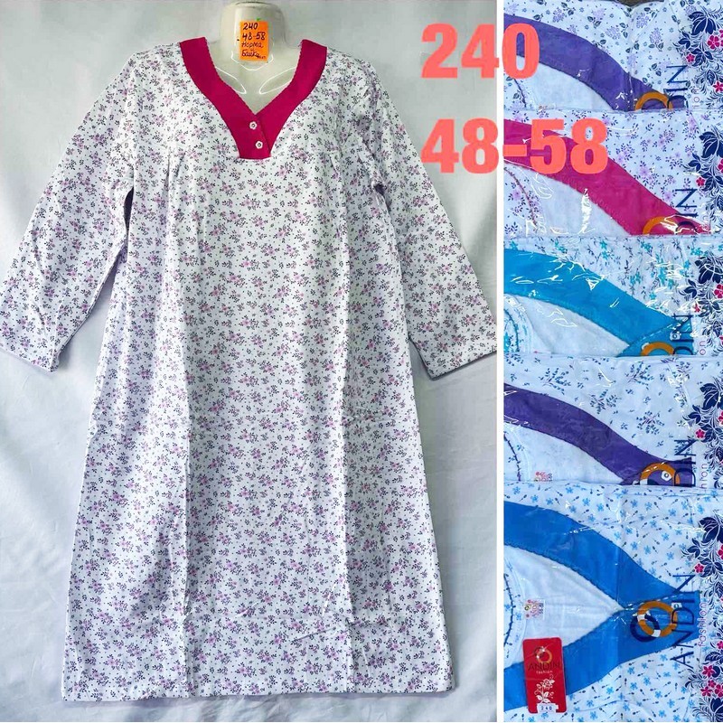 Нічна сорочка жіноча, байка 5 шт (48-58 р) MuK_240